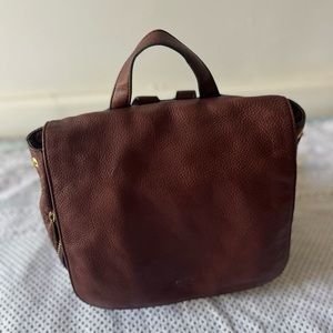Fossil backpack cow hide leather brown color gold hardware